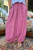 Sandbar Linen Blend Bloom Barrel Pant Indian Pink